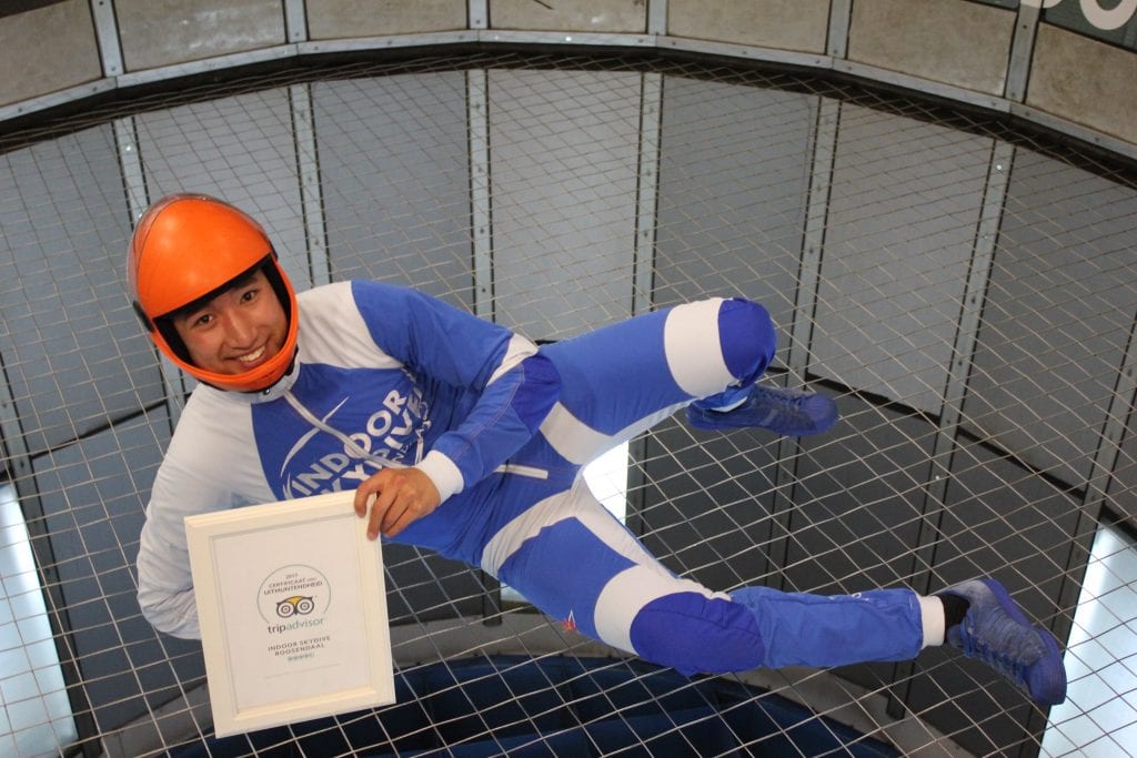 Tripadvisor Certificaat indoor skydive roosendaal