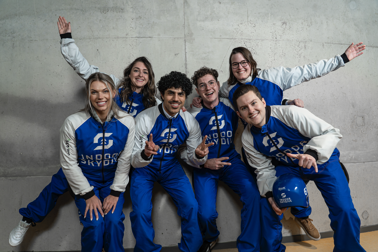 Groep skydivers